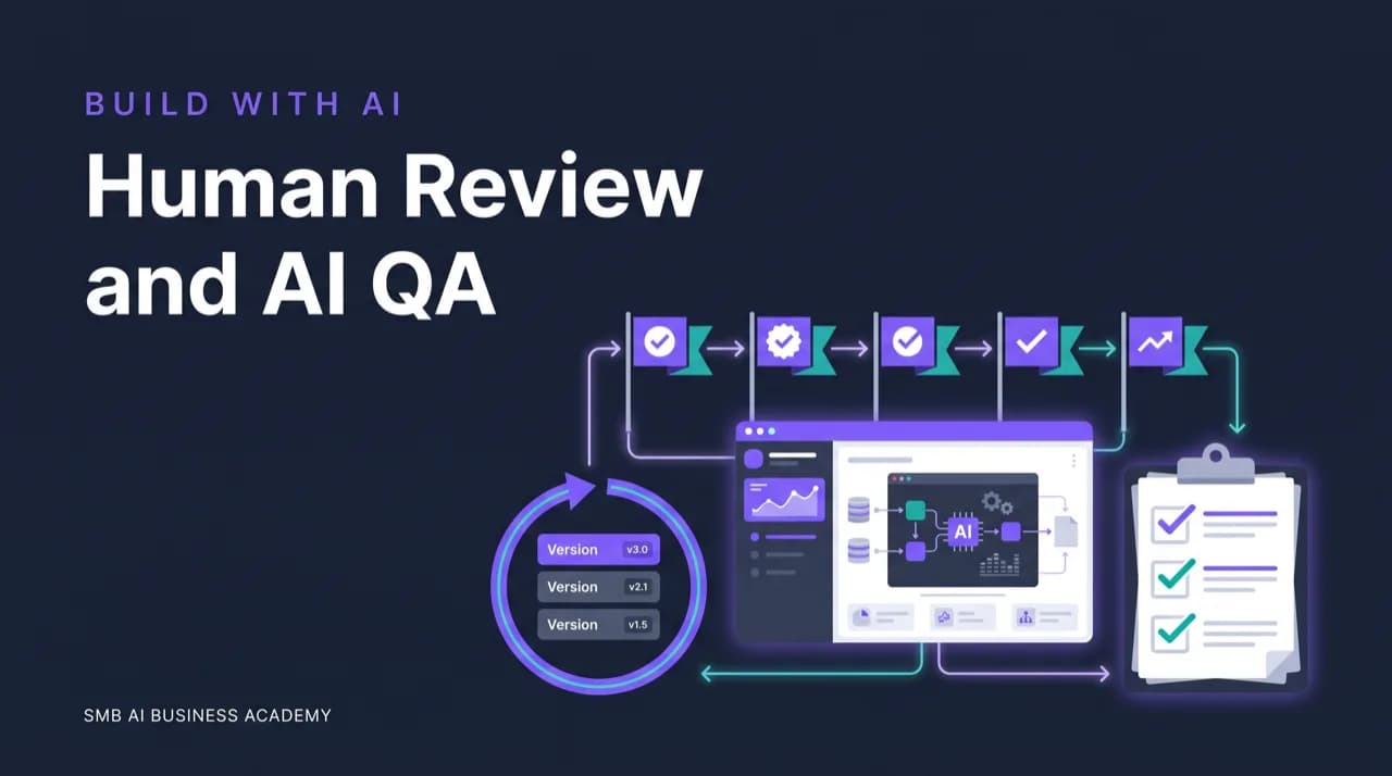 Human Review, Testing, and AI QA for SMB-Built Apps cover artwork